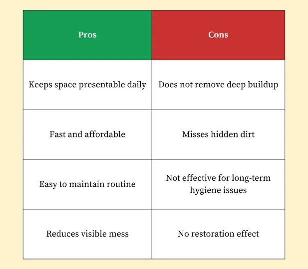 Pros and Cons of Regular Cleaning